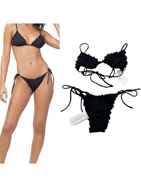 L*Space Bikini Set Black NWT Small Maggie Top Extra Small Roger Bitsy Bottom